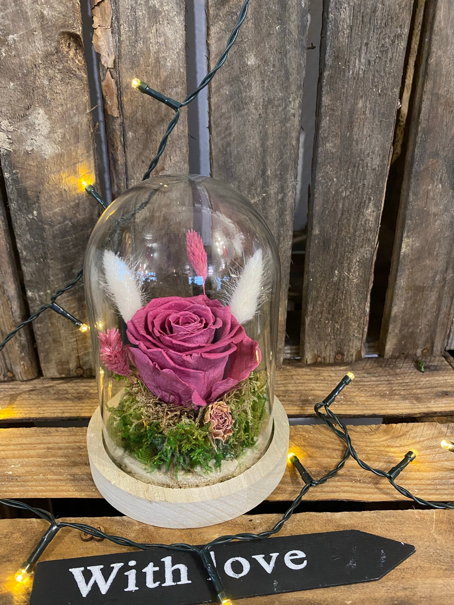 Rose éternelle sous cloche – L'Atelier Fleuri Amiens