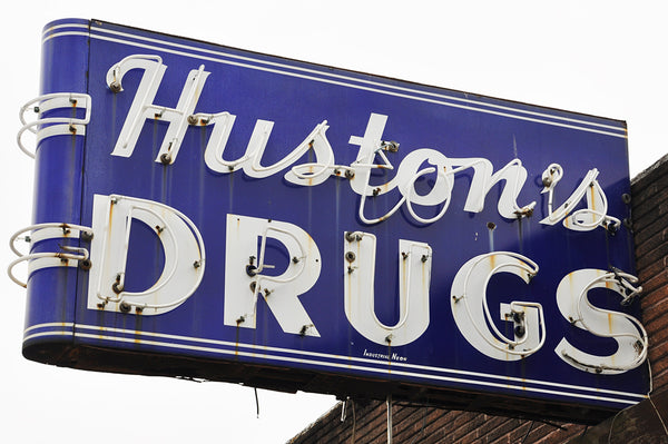 Huston's Drugs - Vintage Neon Signage - Houston, TX