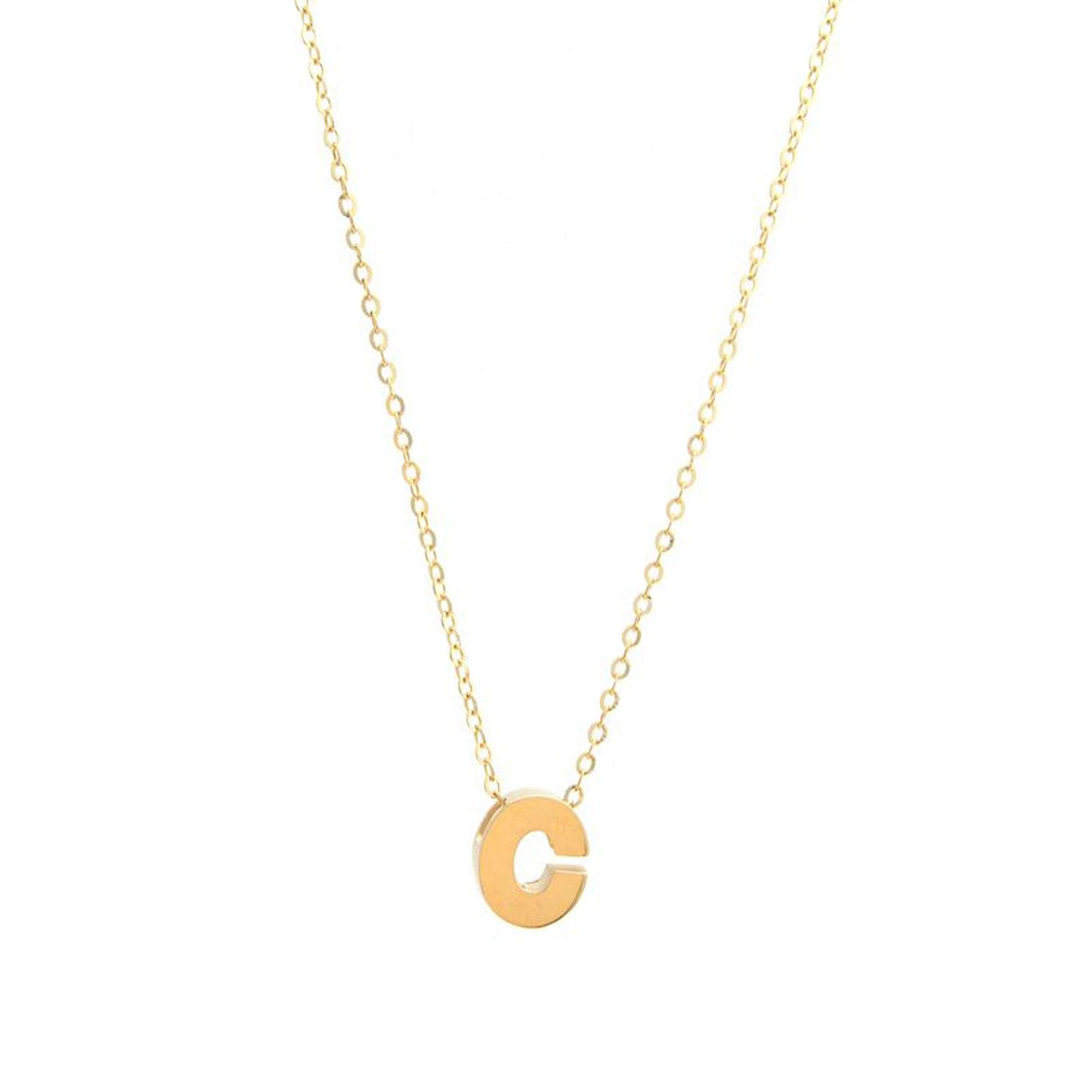 24K Gold Filled Initial C Pendant Necklace - Culturesse