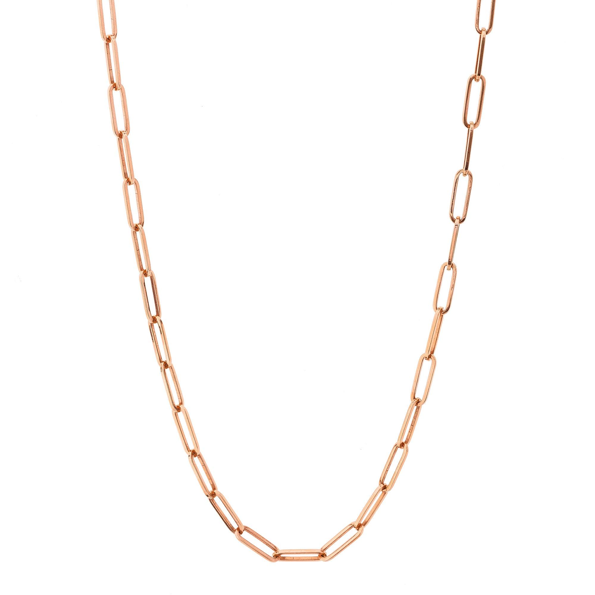 14KT Rose Gold 1.8MM Paper Clip Chain Open Link Necklace NEW Various  Lengths Available - Etsy