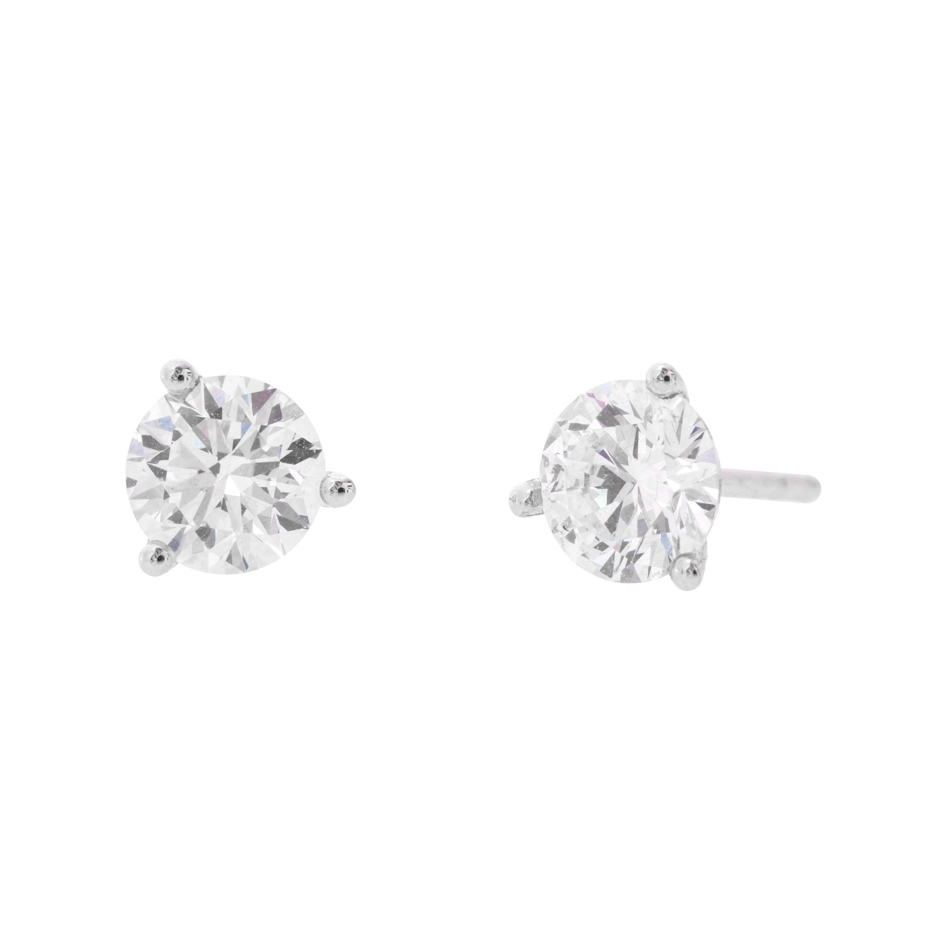 14K WHITE GOLD 1.50CTTW LAB GROWN DIAMOND STUD EARRINGS