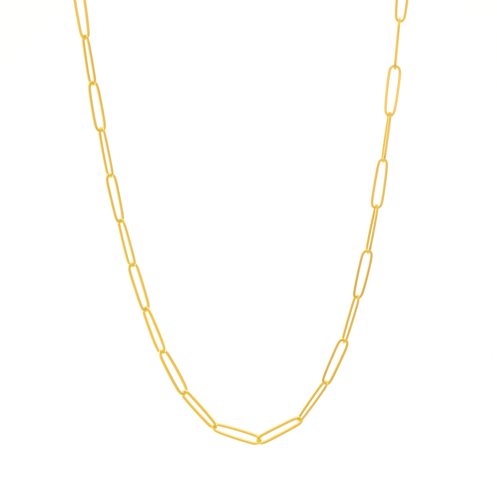 legaal Soeverein methodologie 14K YELLOW GOLD 16 INCH PAPERCLIP CHAIN NECKLACE