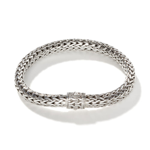 CHARM STERLING CROSS HAND CHAIN WOVEN SILVER BRACELET