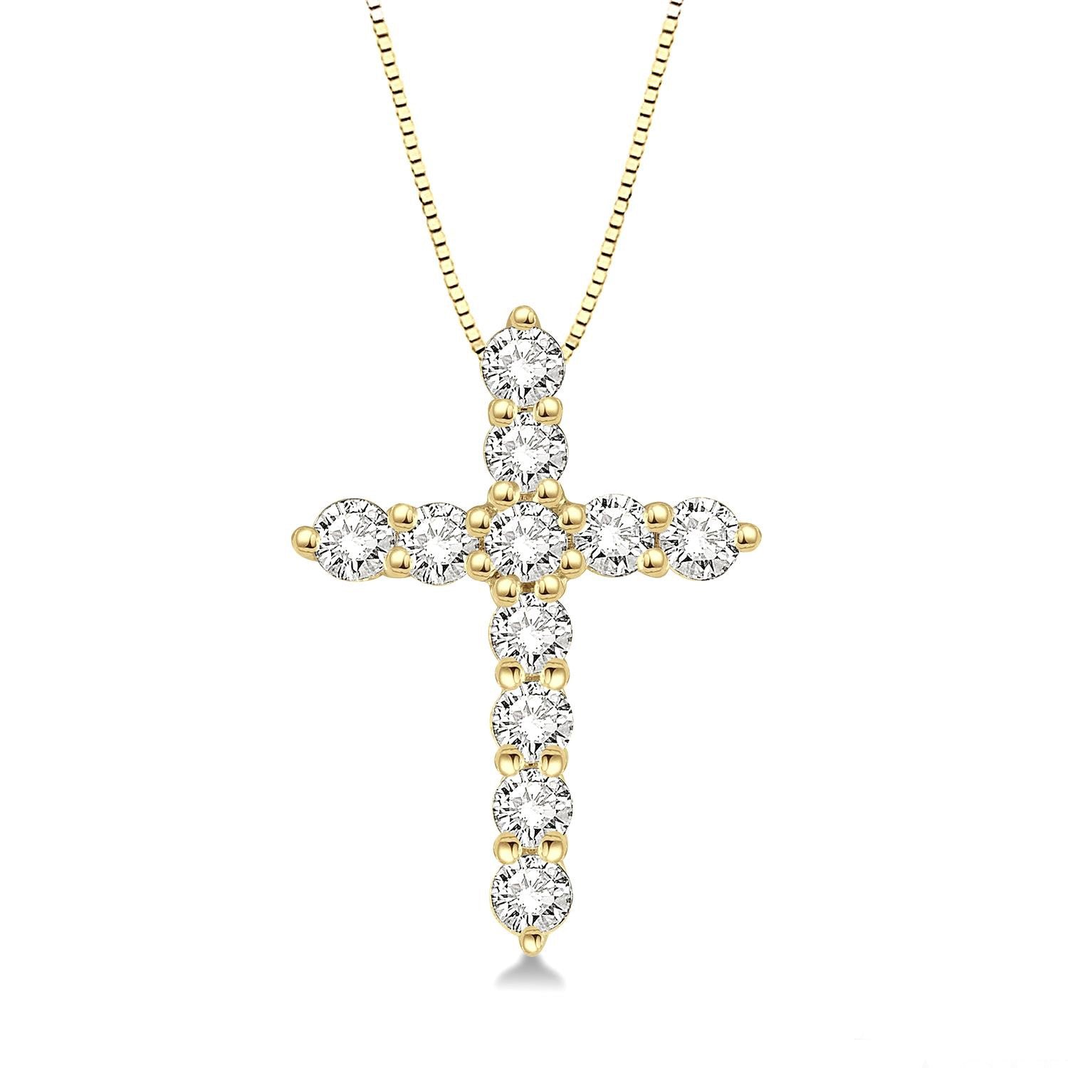 Diamond cross necklace on sale gold