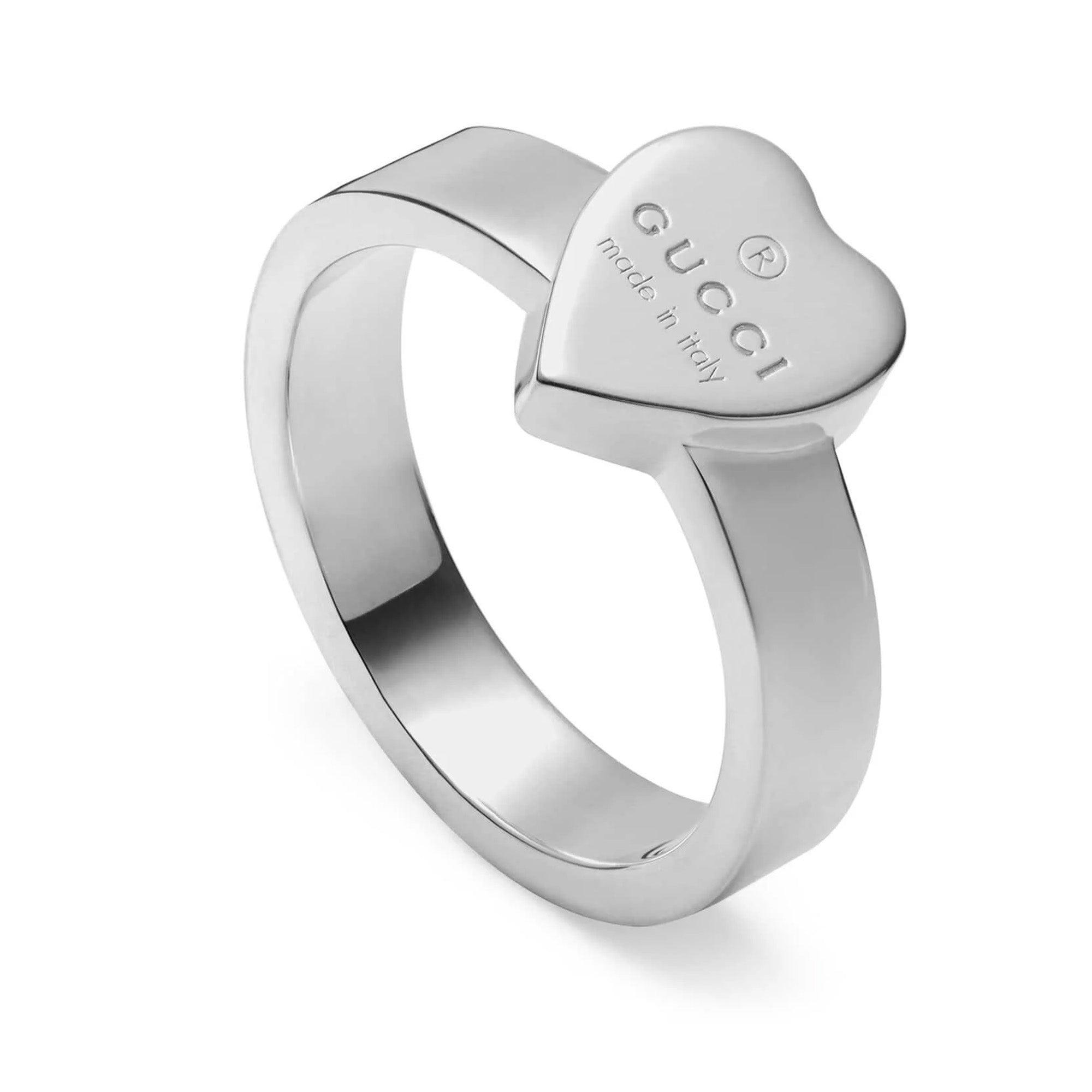 STERLING SILVER GUCCI TRADEMARK HEART RING