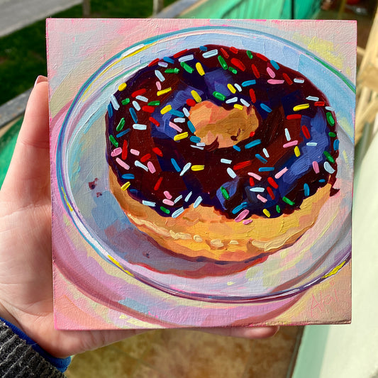 Chocolate-sprinkle donut II Oil Painting