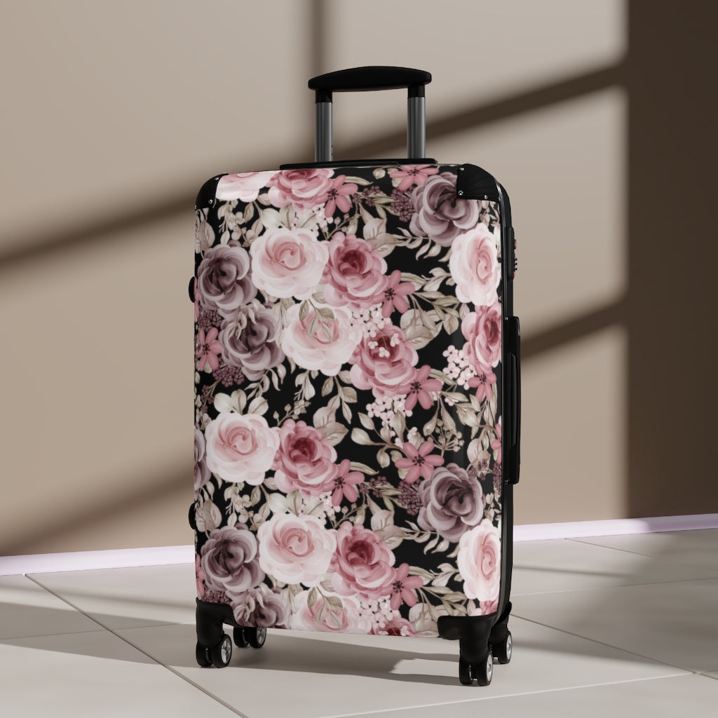 floral hard luggage