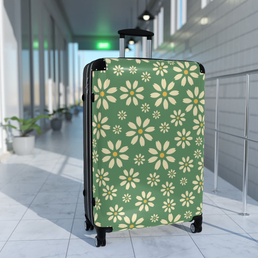 small green suitcase