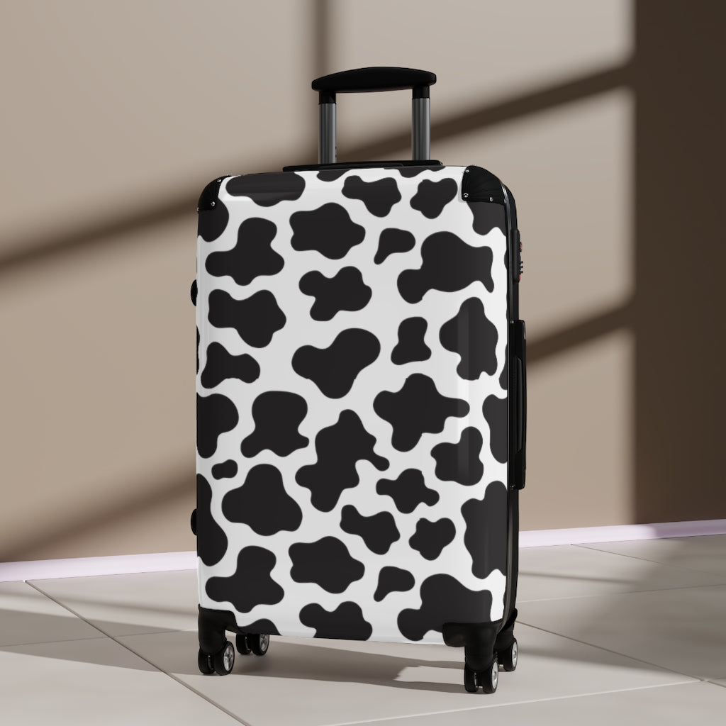 cow print suitcases