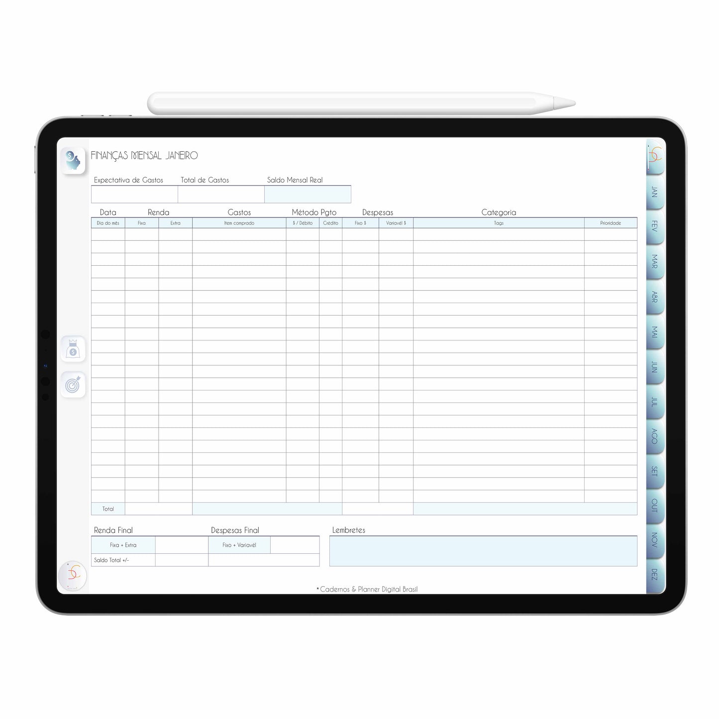 Planner Digital 2022 Azul Celestial ' Planejamento Mensal, Semanal, Diário, Planejamento Financeiro, Alimentar • iPad Tablet • GoodNotes Noteshelf  • Download instantâneo