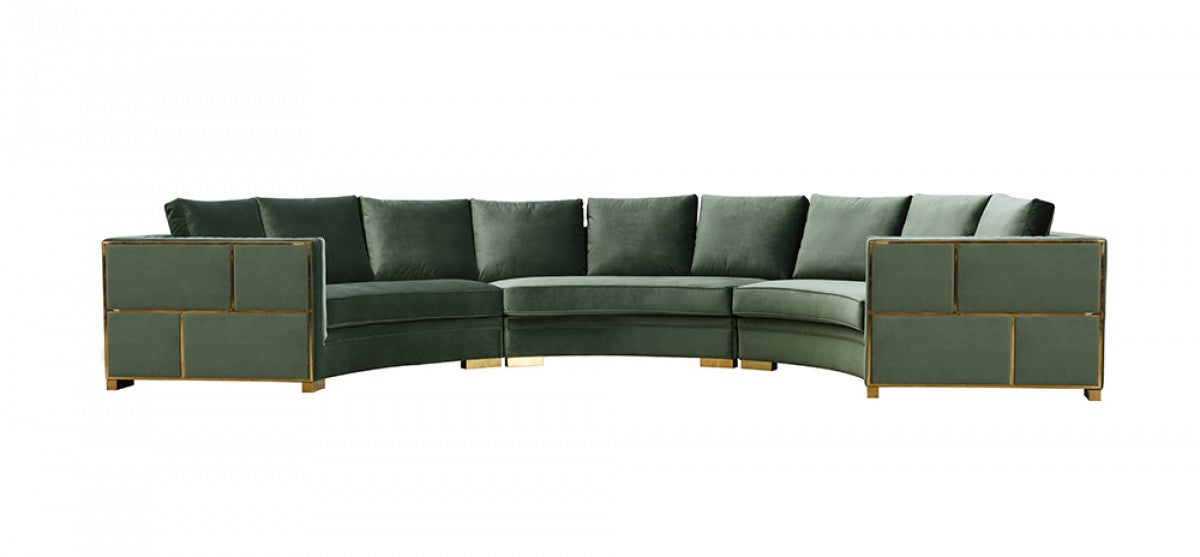 green velvet sofa