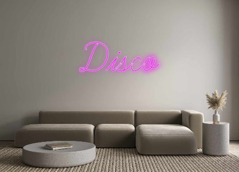 Yellow 'Disco' Acrylic Box Neon Light