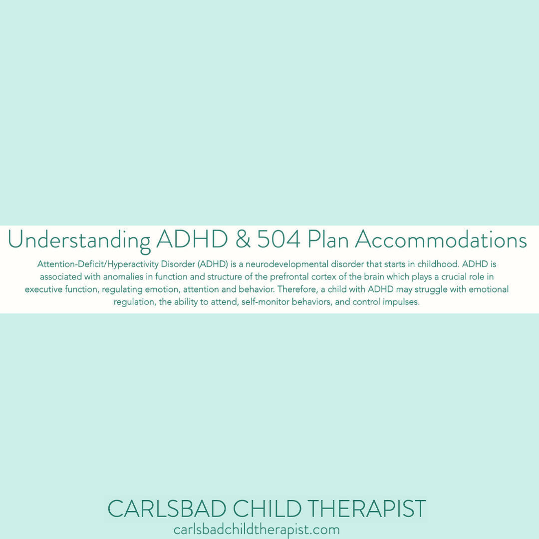 adhd 504 plan accommodations