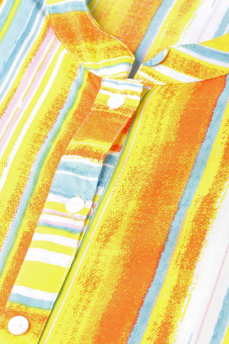 Ahika Women Cotton Fabric Printed Simple Function Wear Yellow Kurti