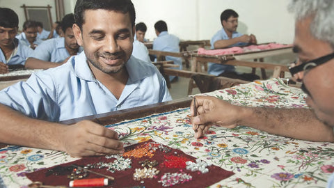Artisans working at the Chanakya Atelier in India