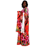 red african dress <br> flowery print