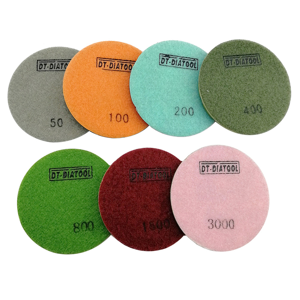 DT-DIATOOL Diamond Concrete Polishing Pads 9pcs/set Diameter 4"/100mm Grit #30-3000 for Concrete Cement Terrazzo Sanding Discs