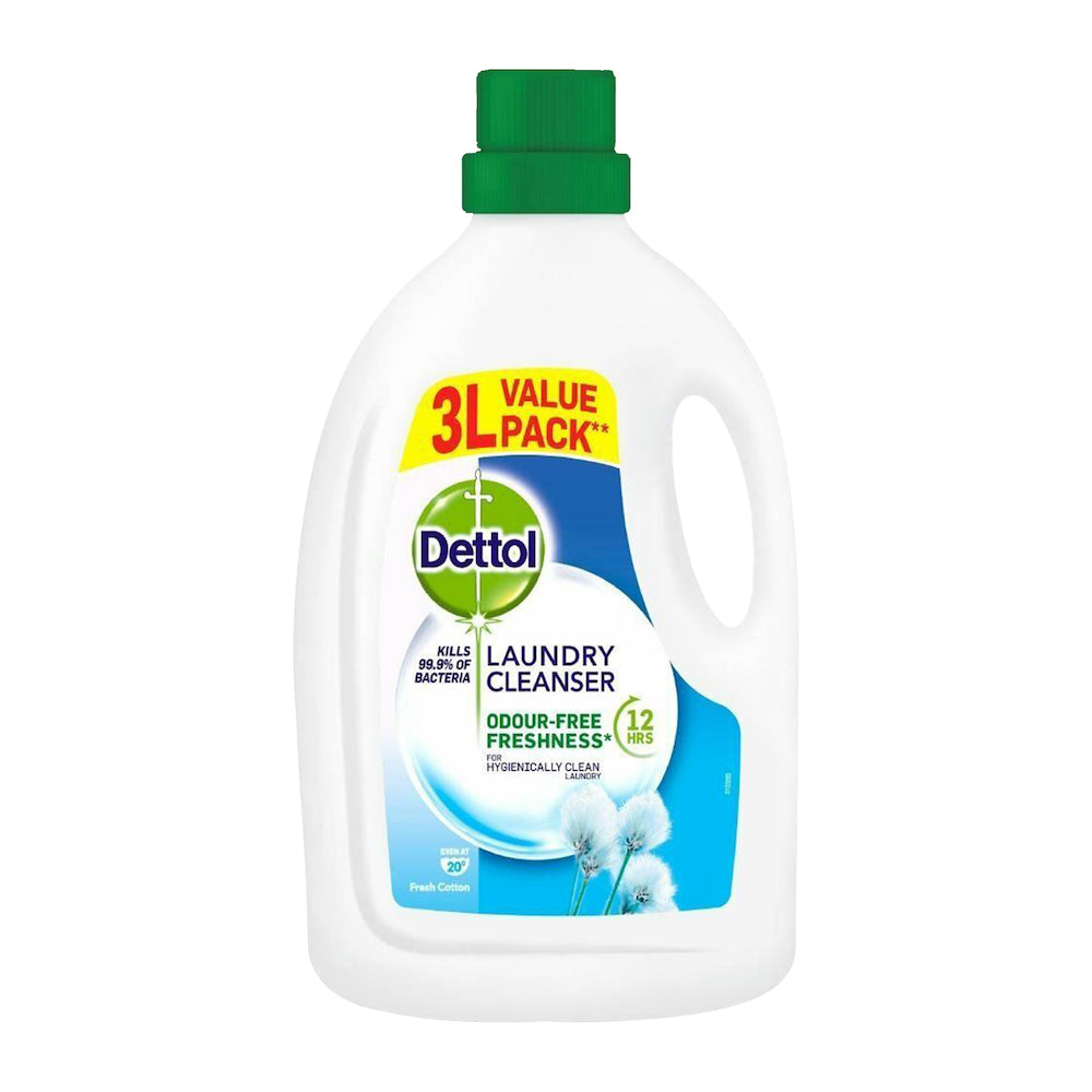 Dettol Antibacterial Fresh Cotton Laundry Cleanser helps to kill germs and eliminate odour on clothes