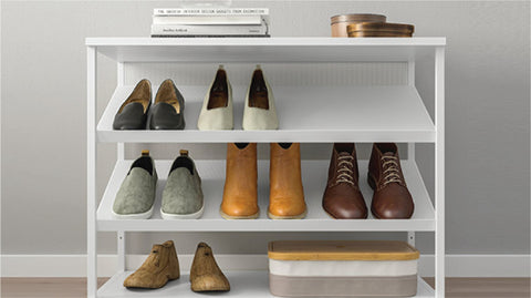 shoes on shoe rack