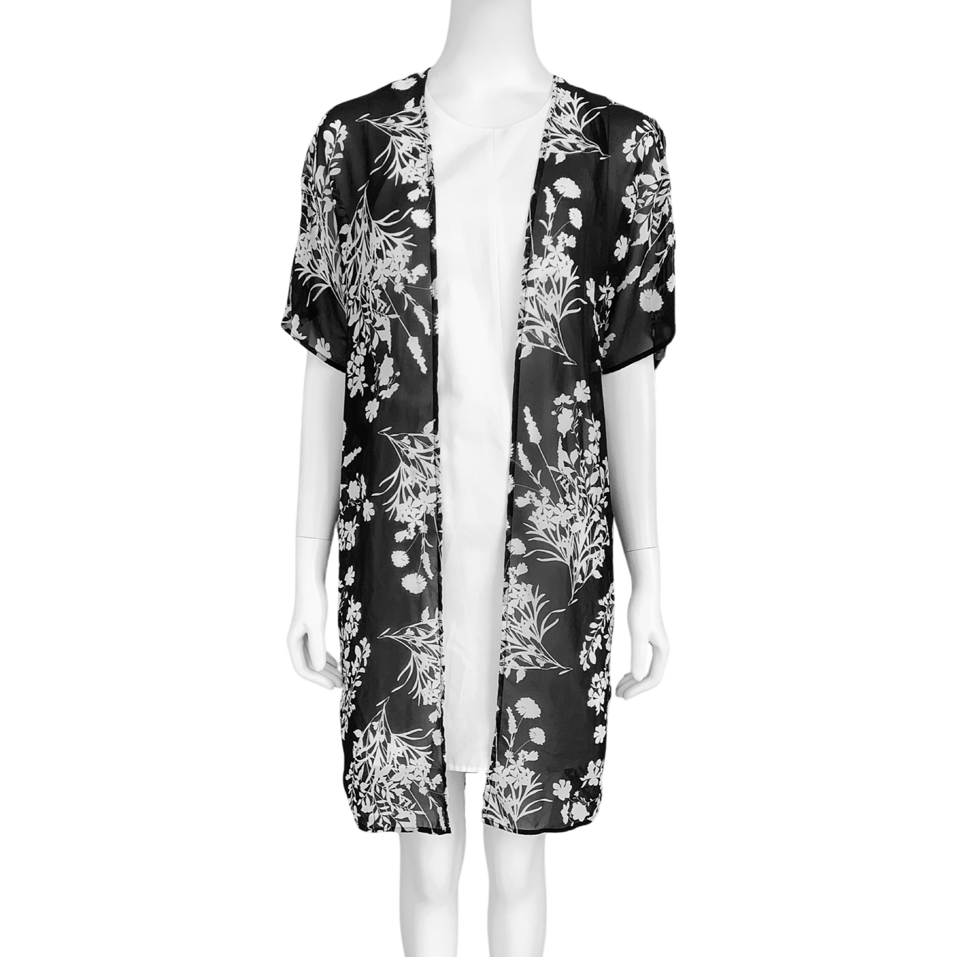 Kimono Calvin Klein Floreado Negro - Talla XS – The Preloved Shop