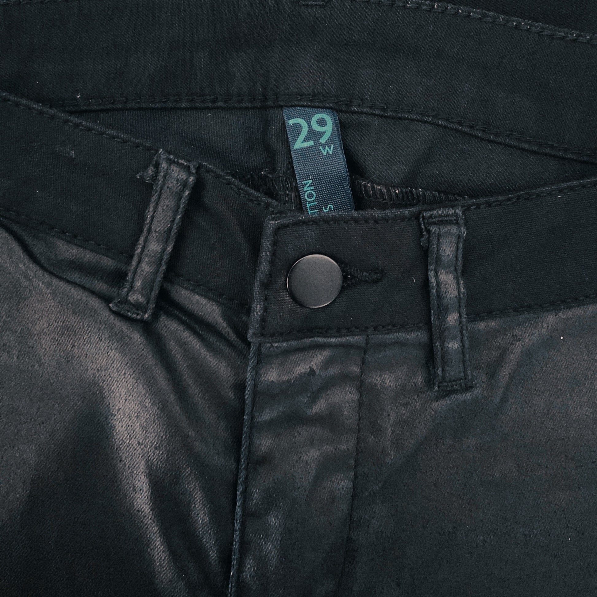 Pantalón Benetton Jeans Resina Negro - Talla 29 Preloved Shop