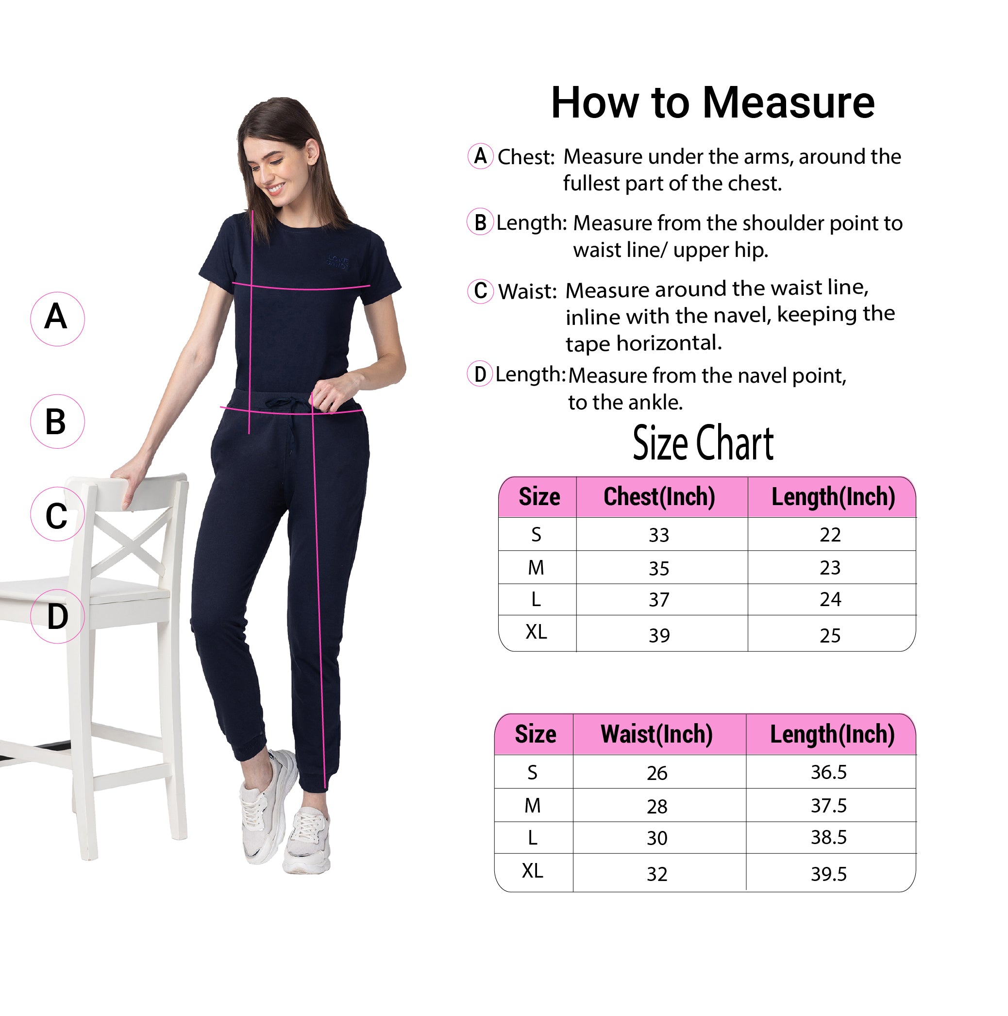 Size Chart - Athleisure Pants Set – Candyskin