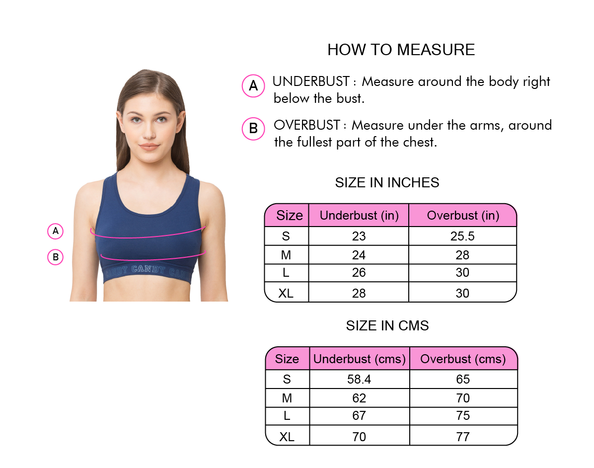 Size Chart - Sports Bras – Candyskin