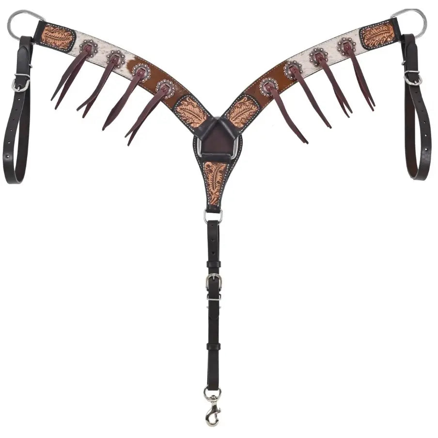 Western Breast collar w/ Cowhide and Conchos