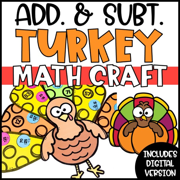 Turkey Math Craft - Addition & Subtraction