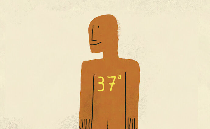 Human with a body temperature of 37 degrees