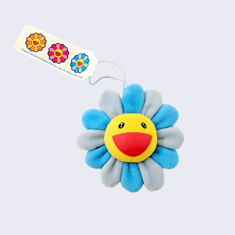 Takashi Murakami - Plush Flower Pin Keychain - Turquoise Blue