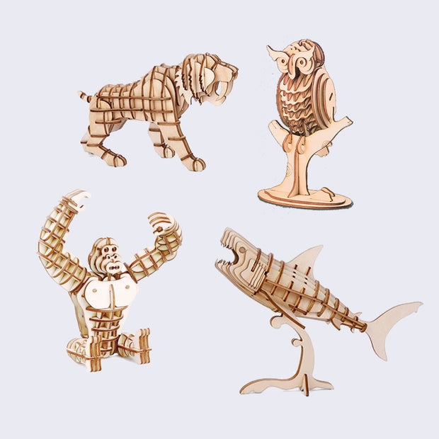 3d wooden puzzle animals