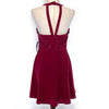 Lulus Fit & Flare Strappy Mini Dress Womens LG Barn Red Backless V-Neck Lined