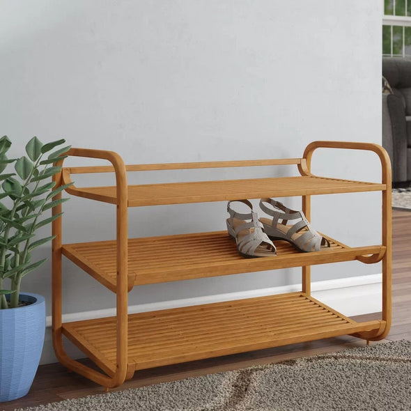 Wooden Shoe Stand 3 Tier 12 Pair Shoe Rack storage entryway rack <div  class=aod_buynow></div>– Inhomelivings