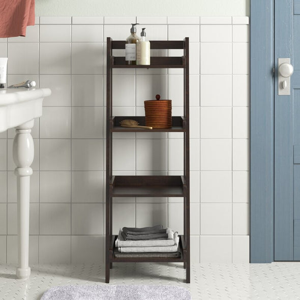 9.05'' W x 24.4'' H x 9.05'' D Solid Wood Free-Standing Bathroom