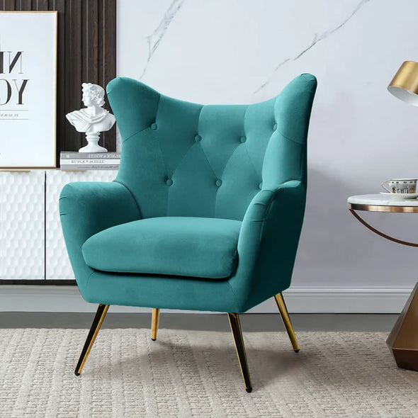 Fulocseny High Back Velvet Arm Chair,Modern Accent Chair 22 Wide Wing Back  Chair,Side Chair,Fabric Wingback Chairs,Contemporary Leisure Side Chair