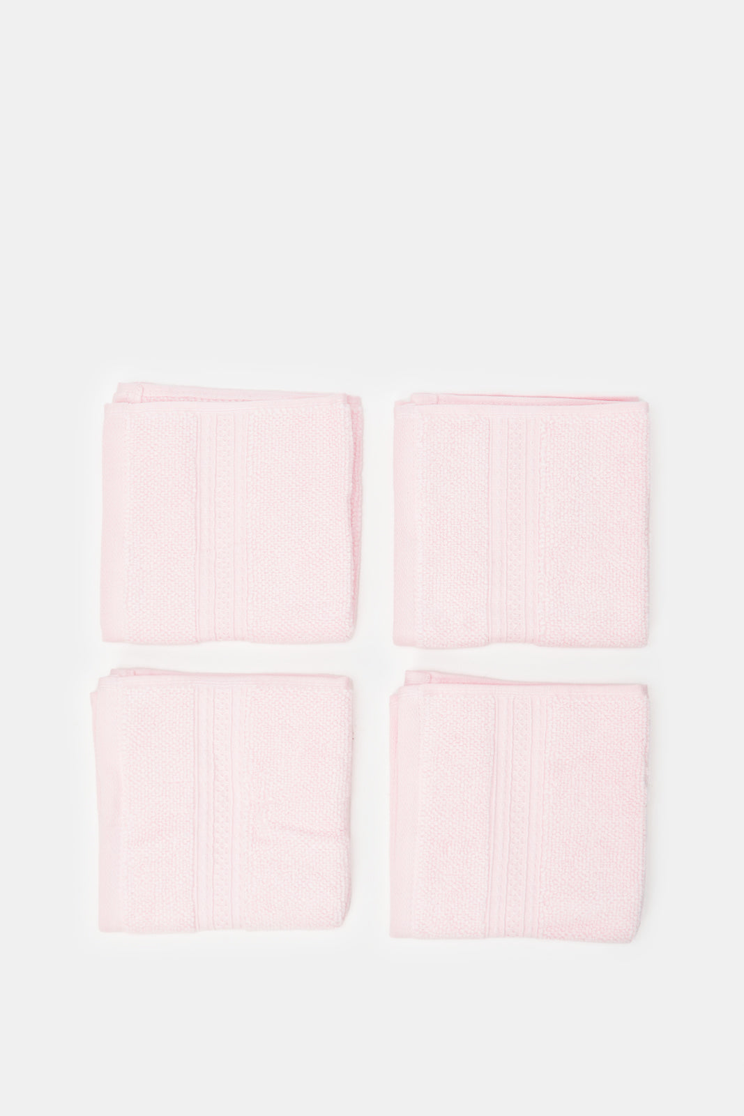 

Pink Textured Cotton Face Towel Set (4 Piece)