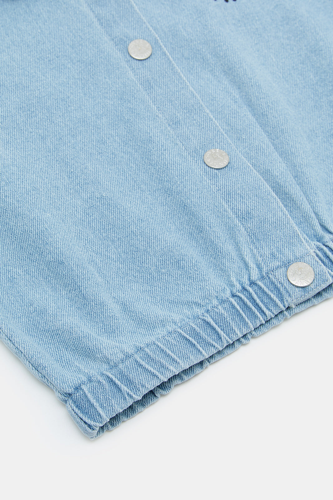 

Infant Girls Blue Printed Denim Jacket