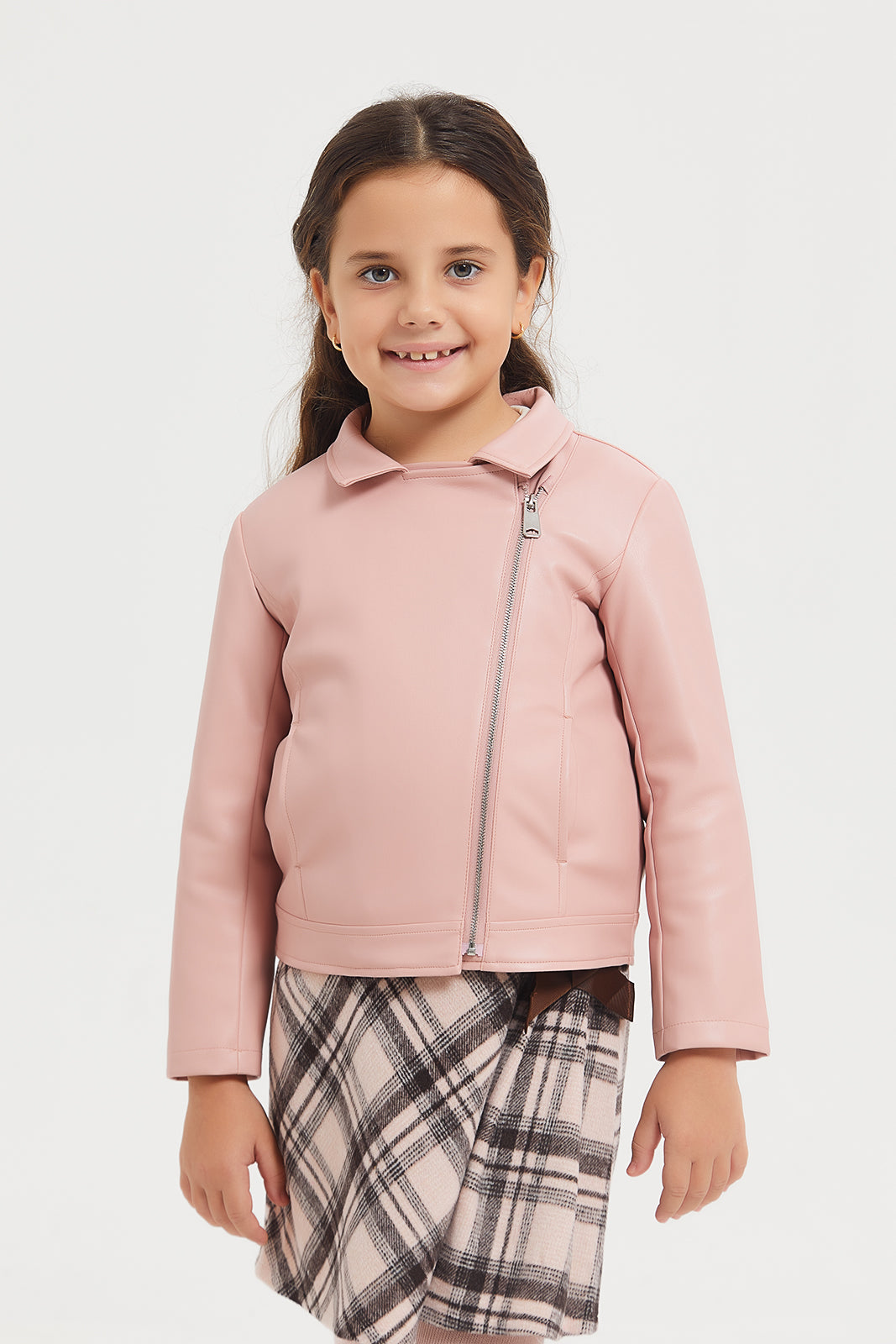 

Girls Pink Pu Jacket