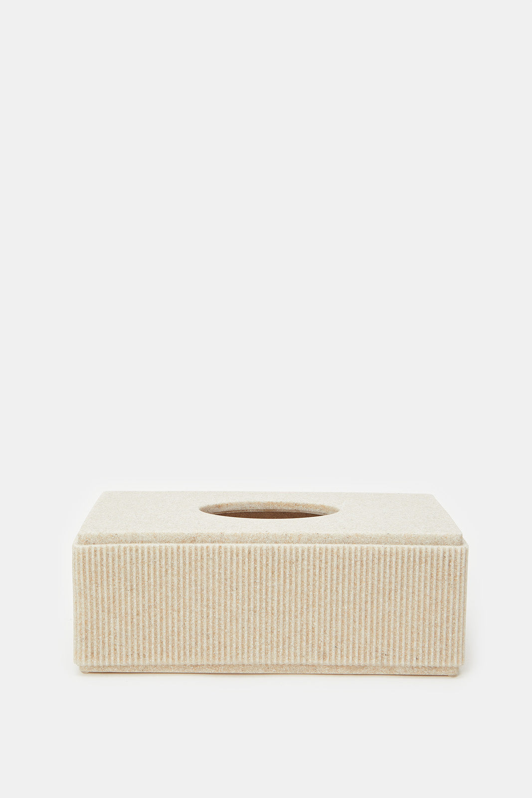 

Beige Embossed Rectangle Tissue Box Cover