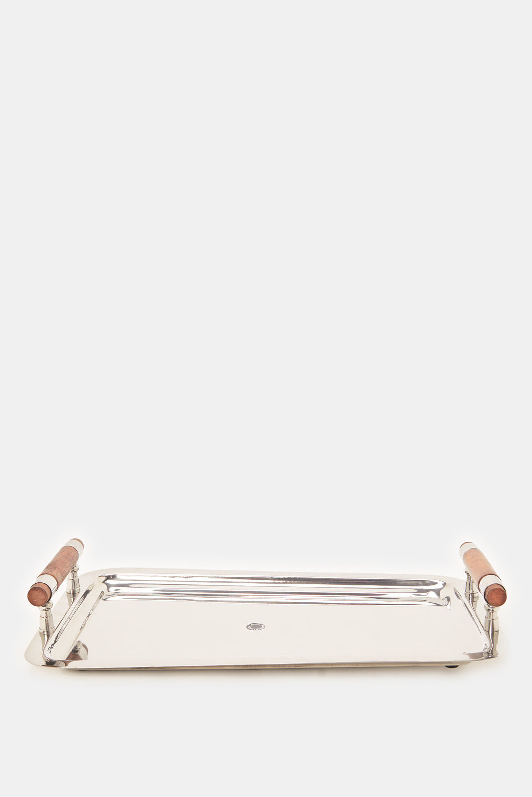 

Silver Rectangle Tray With Wooden Handle (Large)
