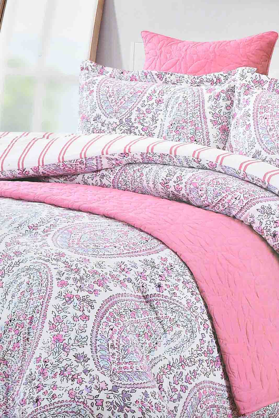 

Pink Paisley Print 6-Piece Comforter Set ( Size