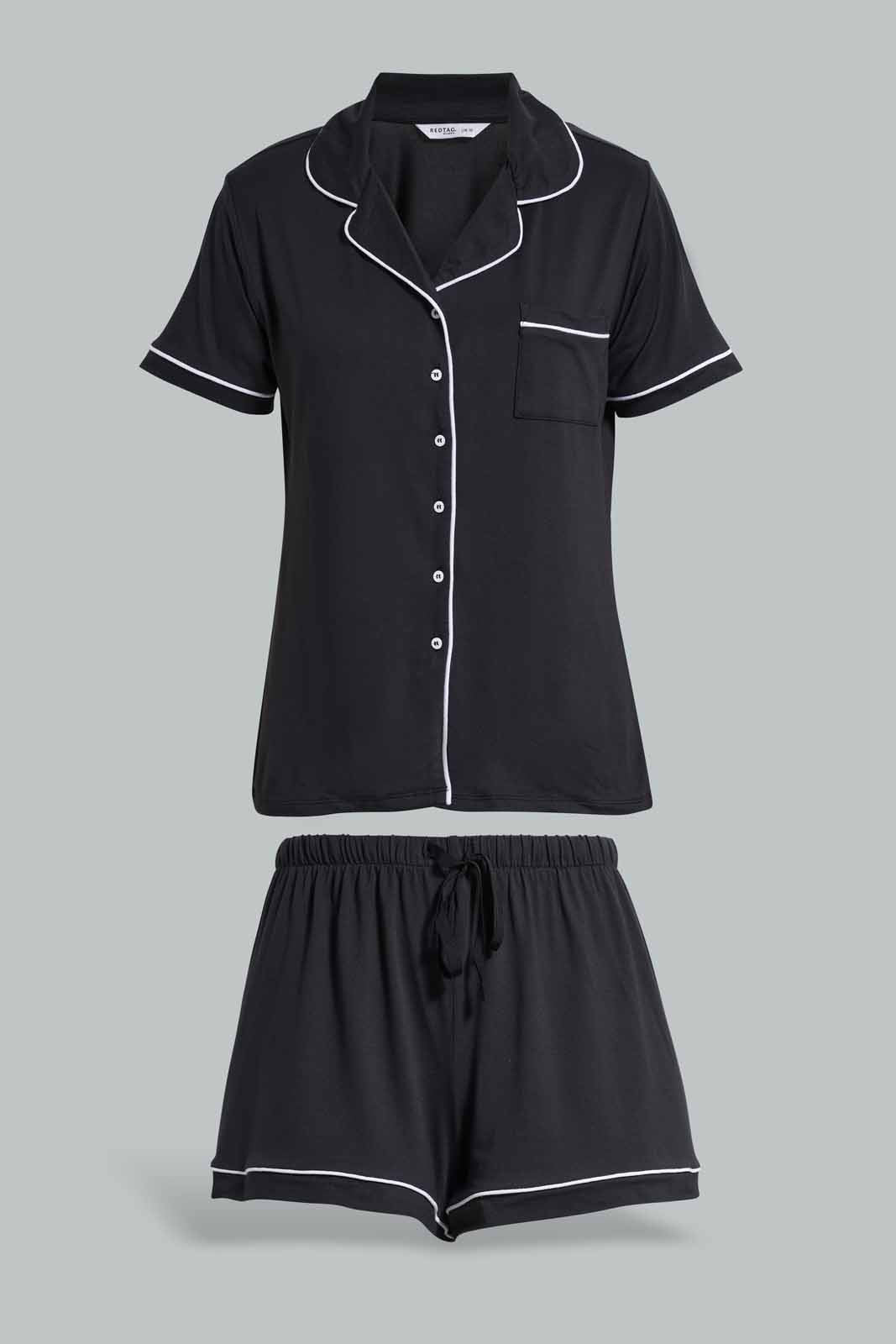 

Black Classic Short Set For Women (2 Piece