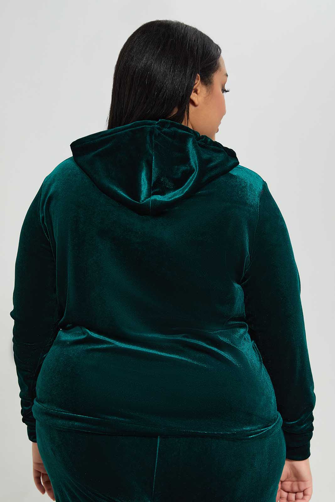 Buy Plus Size Women Green Velour Hooded Sweatshirt for Women 123806063 in  Saudi Arabia | REDTAG