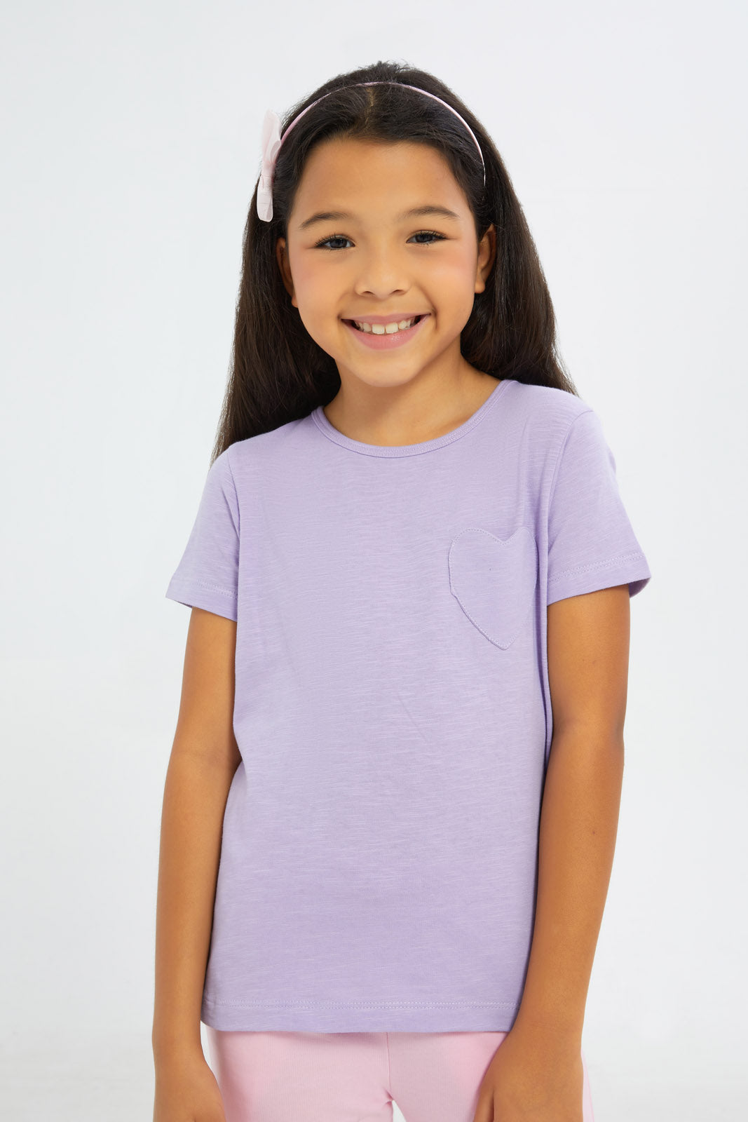 

Girls Beige And Lilac T-Shirt Set (Pack of 2)
