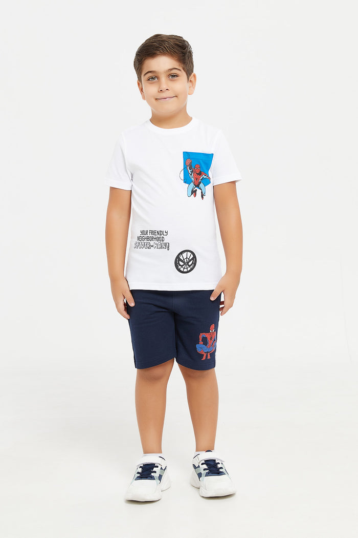 Buy Boys White Spiderman Print T-Shirt 126137731 in Saudi Arabia | REDTAG