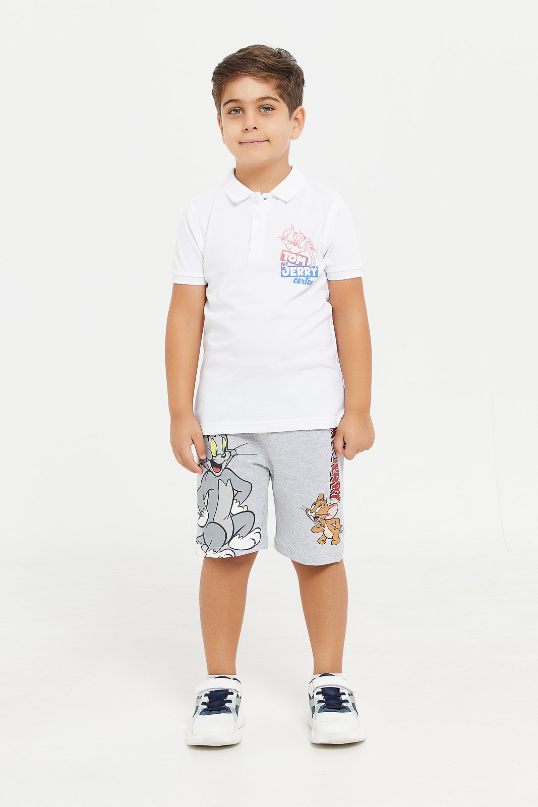 

Boys White Tom And Jerry Polo Shirt