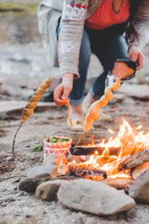 bannock over the fire