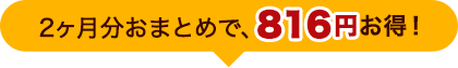 2ヶ月分おまとめで、816円お得!