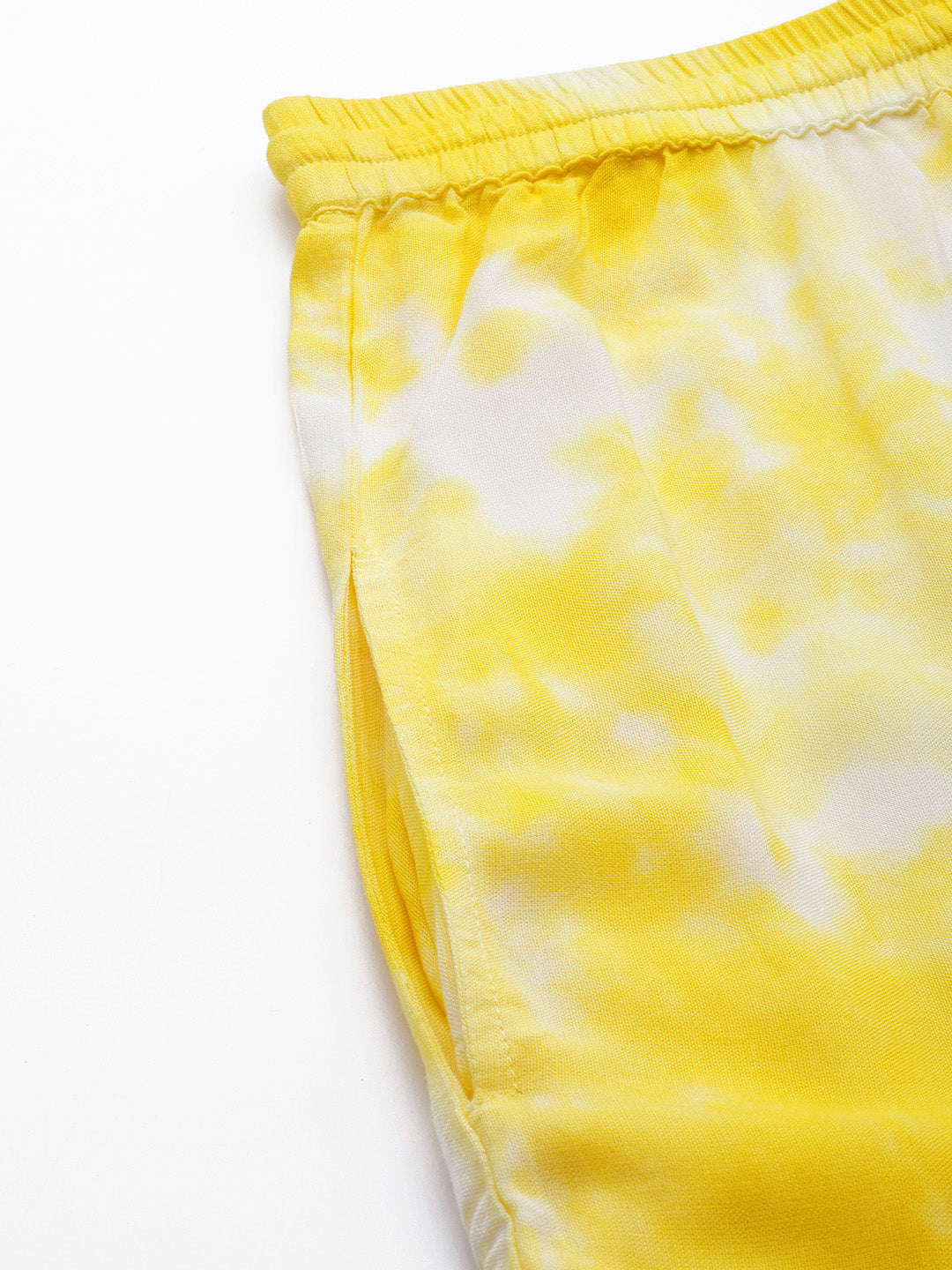 Women Yellow & White Dyed Co-ord Set